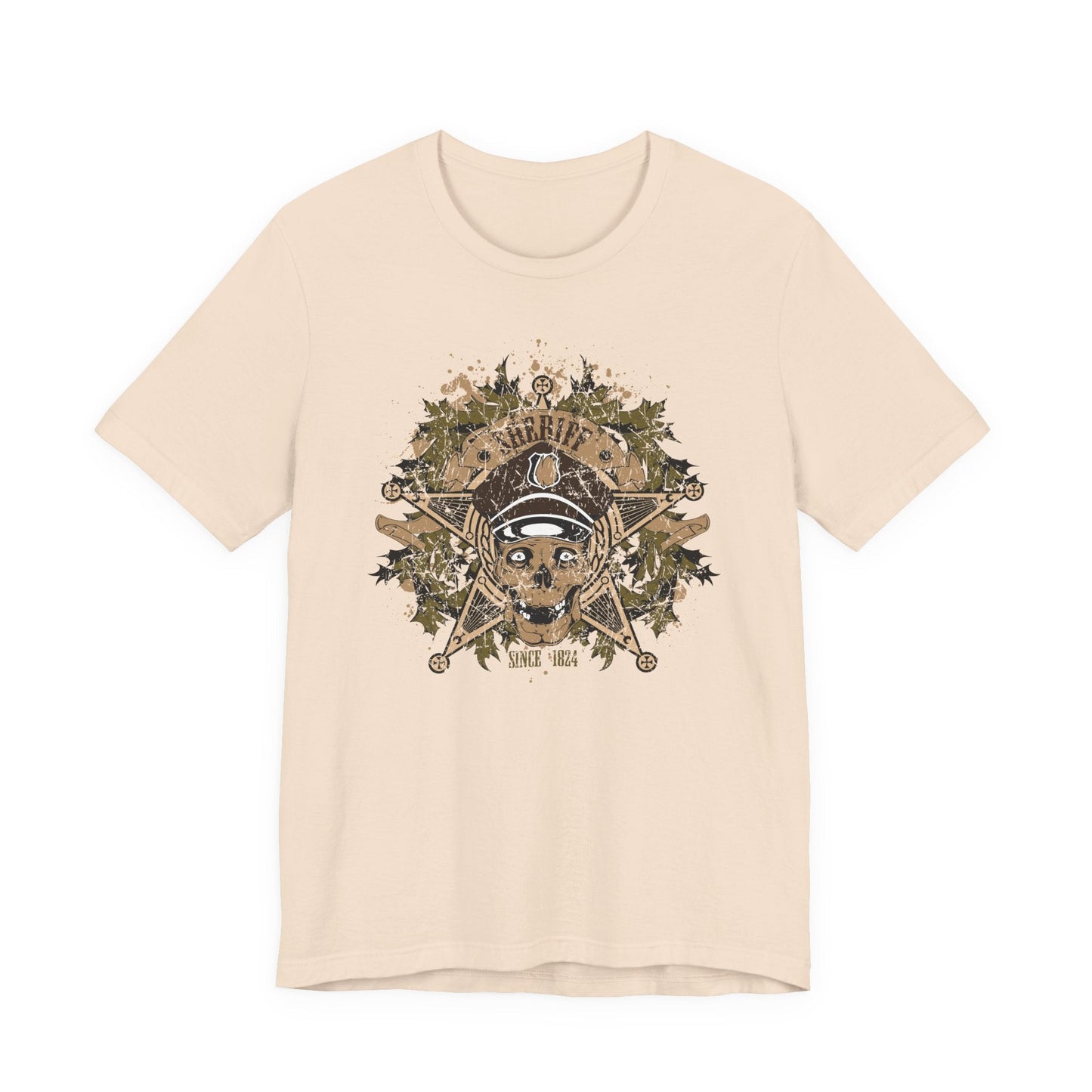 Skull Floral Emblem Graphic Unisex Cotton Tee Art-45