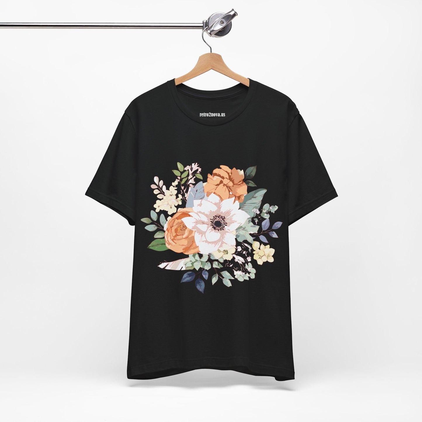 Unisex Floral Shirt Jersey Short Sleeve Tee Lightweight Breathable Flowers Collection Retro2Nova
