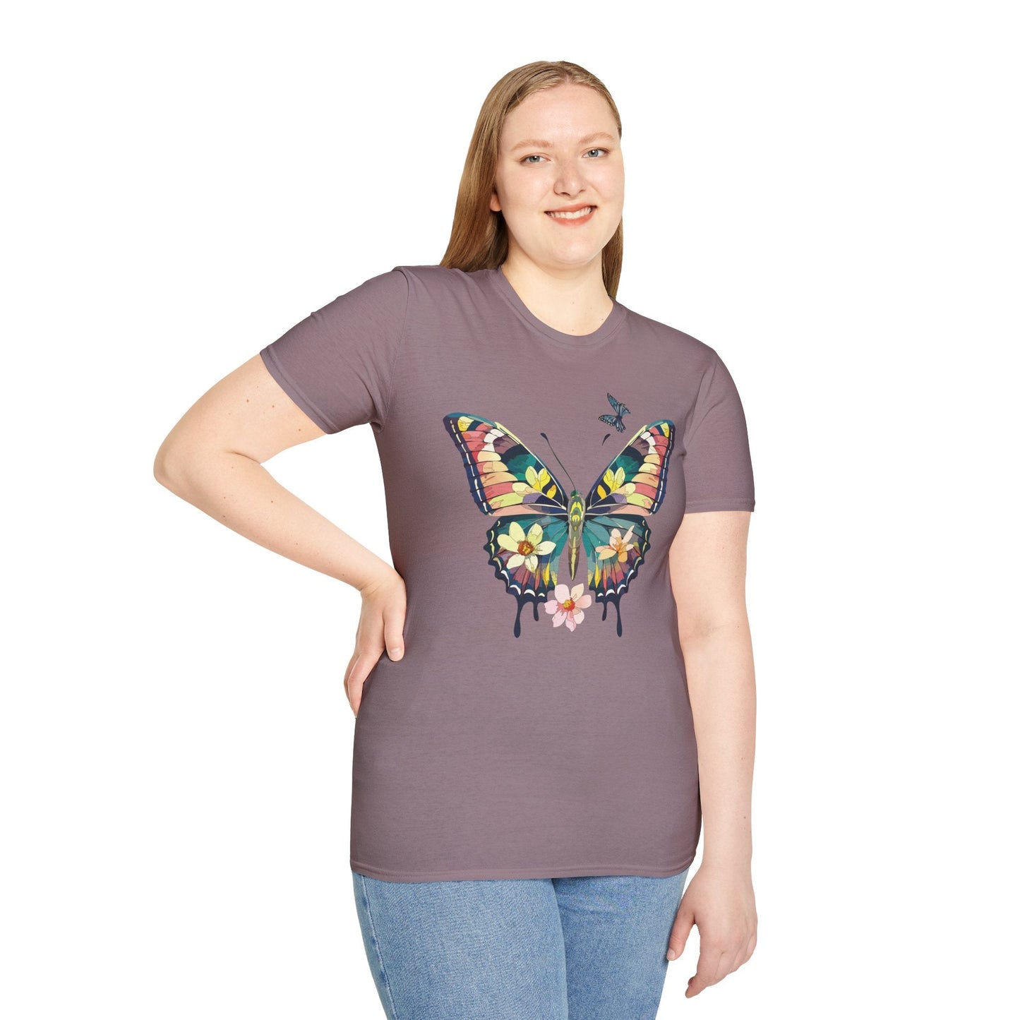 Butterfly T Shirt For Unisex Softstyle 64000 Short Sleeve Monarch Butterfly Tee Design