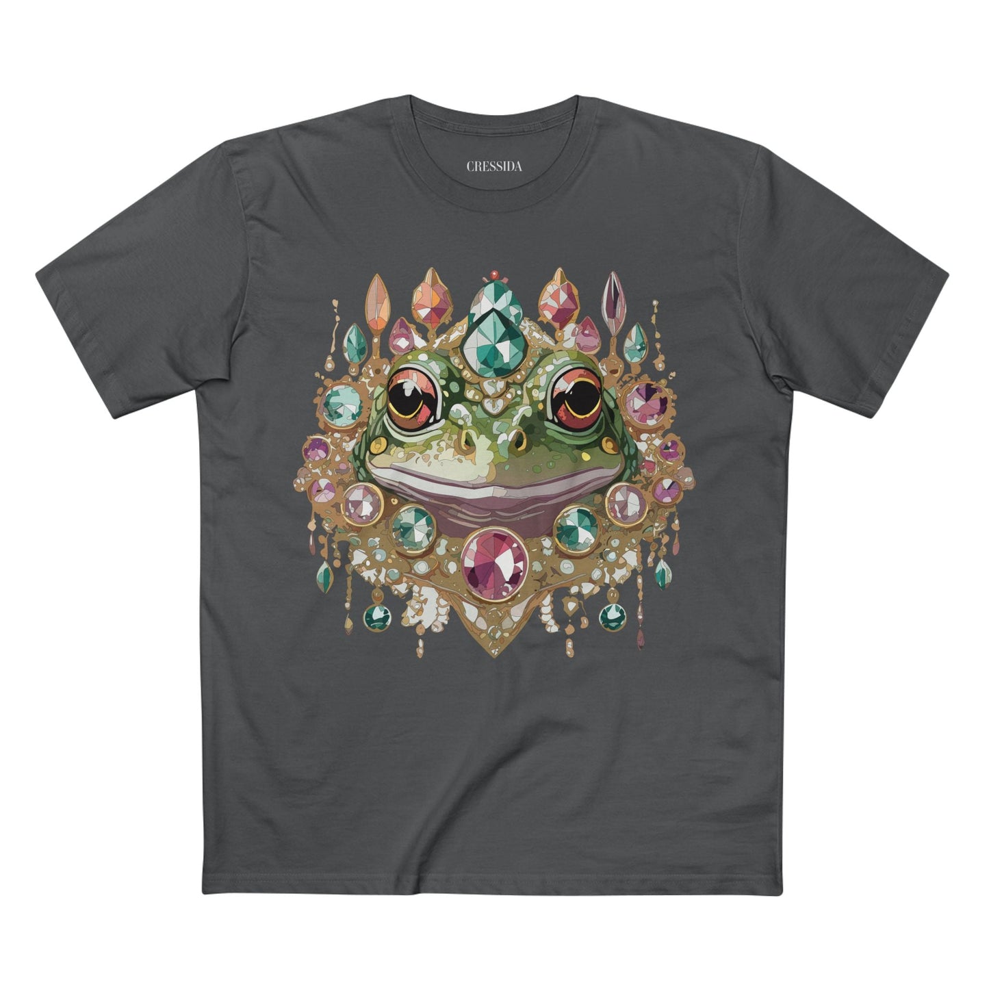 Frog Graphic Unisex 100 Cotton Tee With Unique Animal Golden Medallion Art Design 62