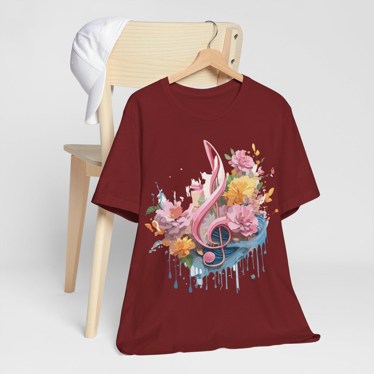 Music Graphic Unisex 100 Cotton Vintage Art with Musical Elements Tee 139