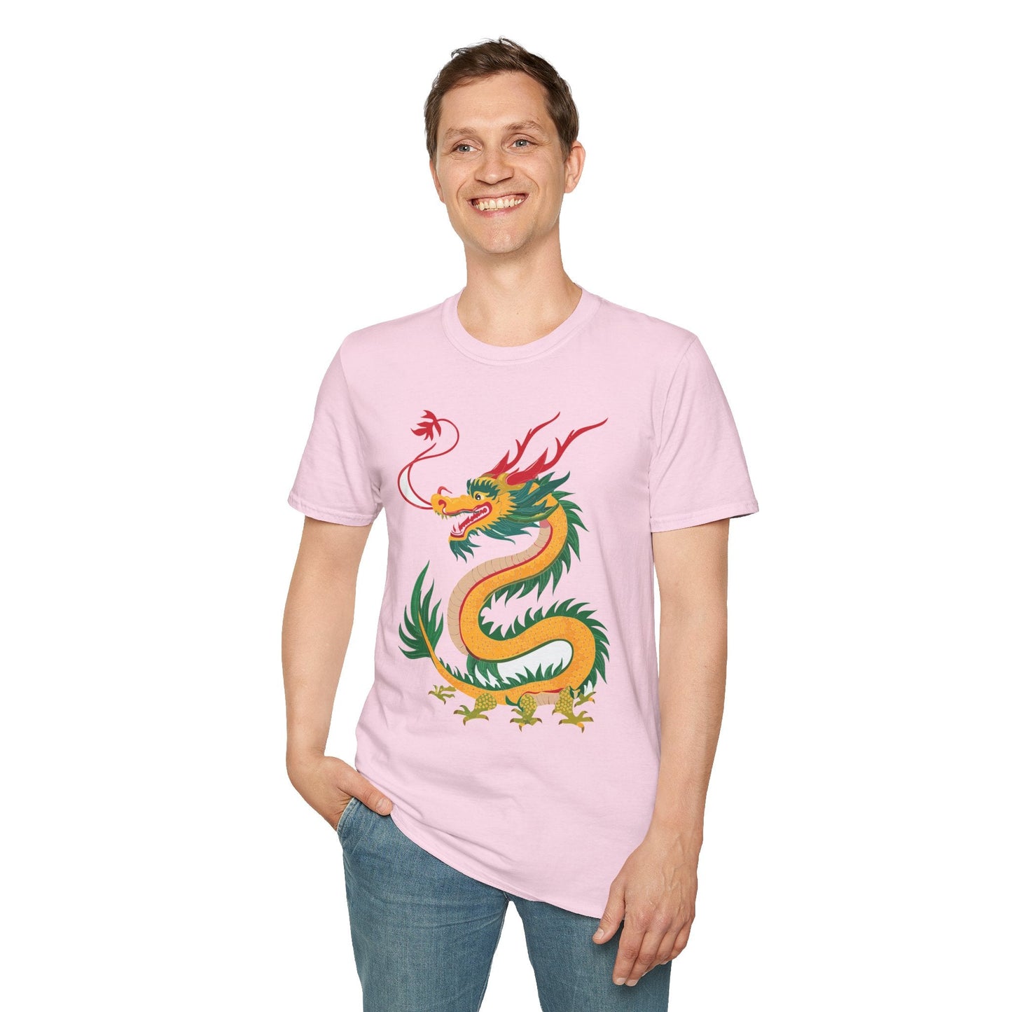 Dragon Graphic Unisex Cotton Softstyle Art Design Tee With Animals 7