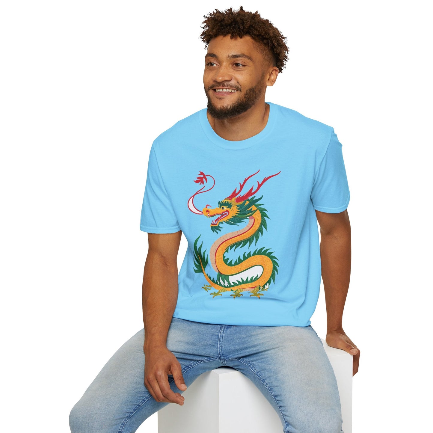 Dragon Graphic Unisex Cotton Softstyle Art Design Tee With Animals 7
