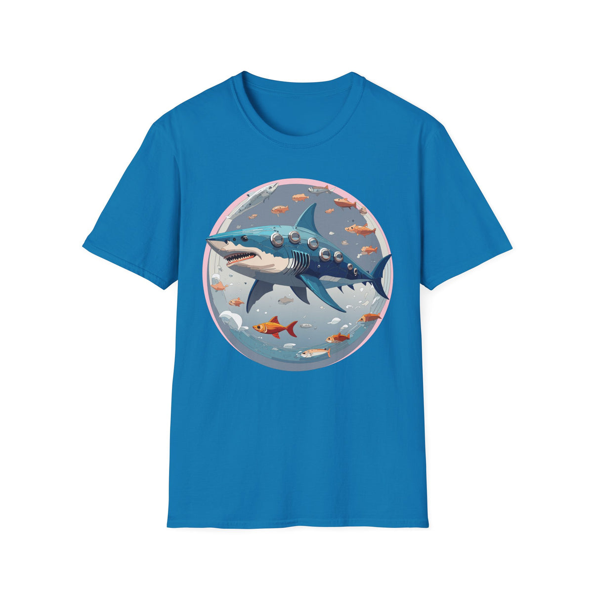 Steampunk Shark T-Shirt | Submarine Porthole Ocean Illustration