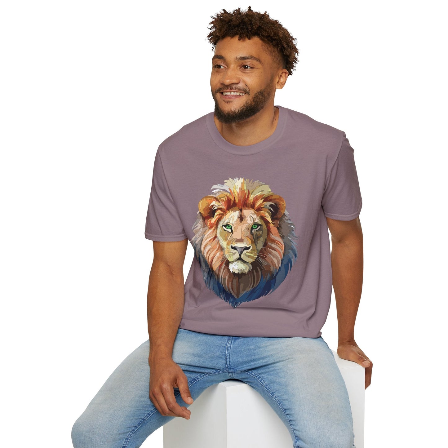 Lion Shirt Unisex Animal Tee Gildan Softstyle 64000 Cotton Comfort