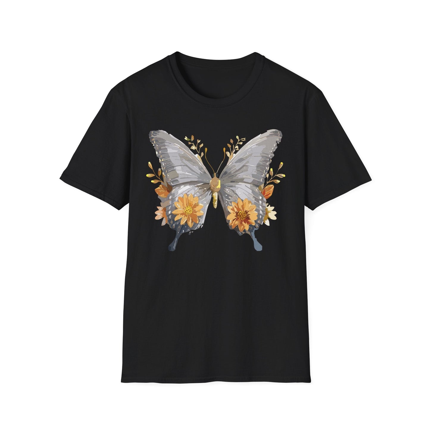 Butterfly T Shirt For Unisex Gildan Softstyle 64000 Cotton Comfort Monarch Design Tee