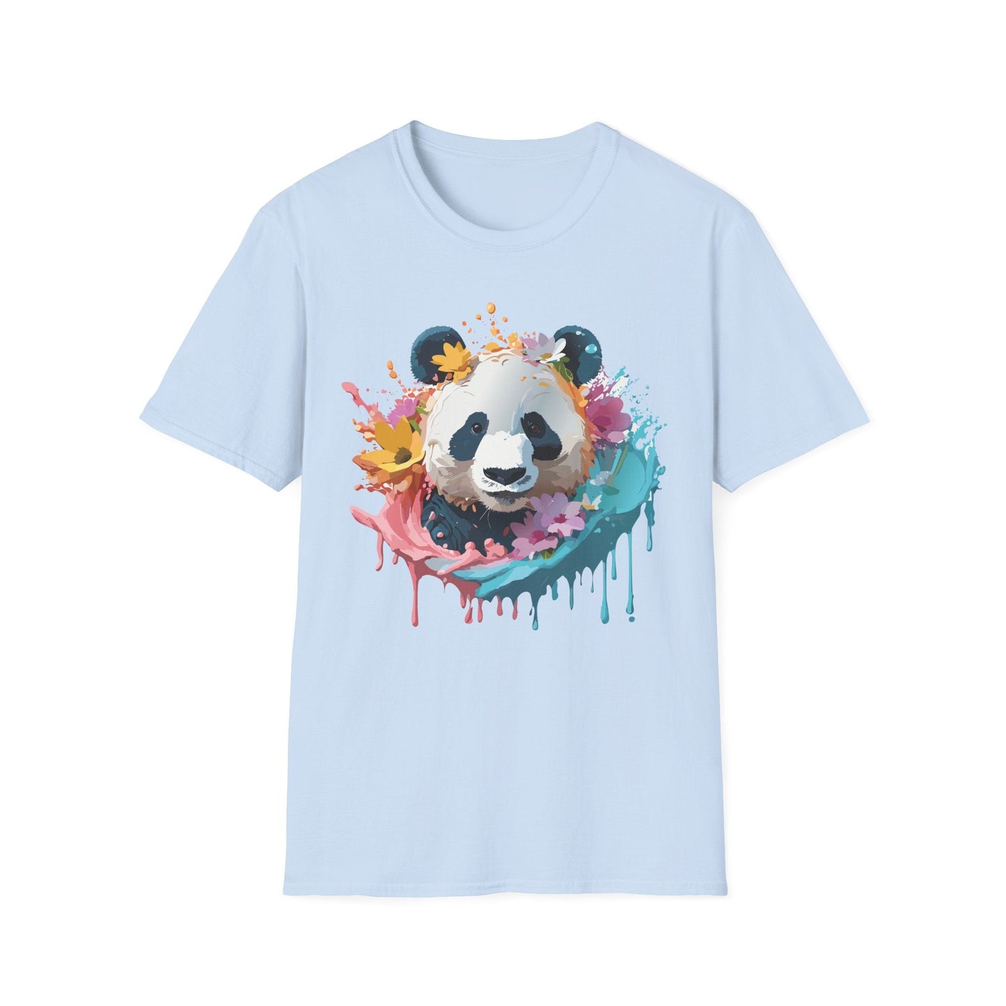 Unisex Panda Shirt Softstyle Tee 100 Percent Ring Spun Cotton Casual Animal Print