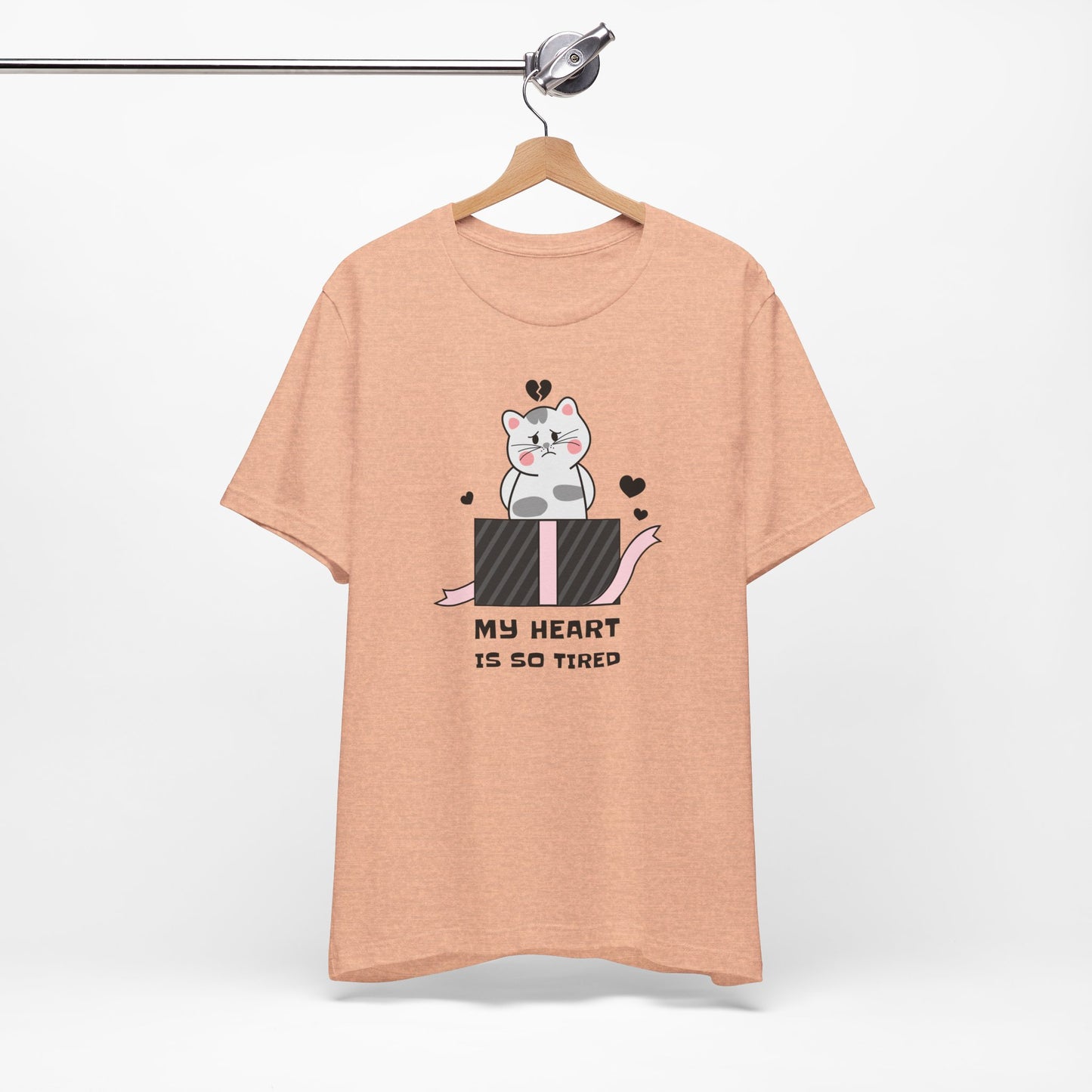 Cat Heart T-Shirt, Love T-Shirt, Tee Shirts with Animals, Valentine Day Shirt 16