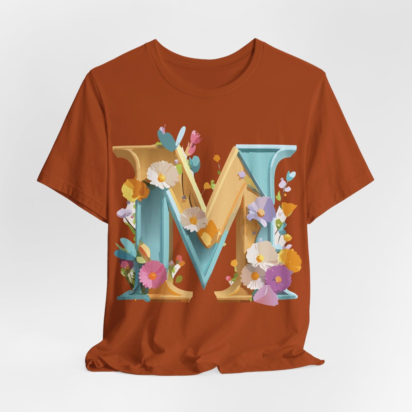 Letter M Shirt Unisex Graphic Tee From Adelpha Vintage Inspired Art Short Sleeve Jersey