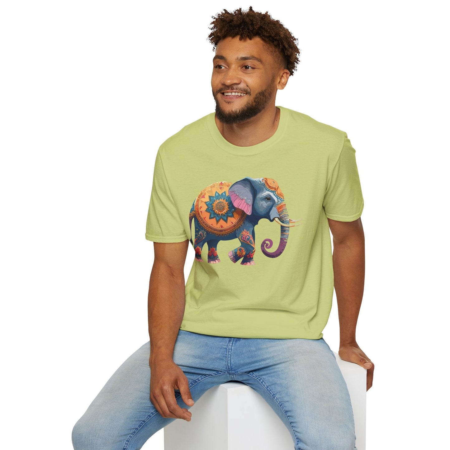 Elephant T Shirt Unisex Gildan Softstyle Tee 100 Percent Ring Spun Cotton Animal Shirt