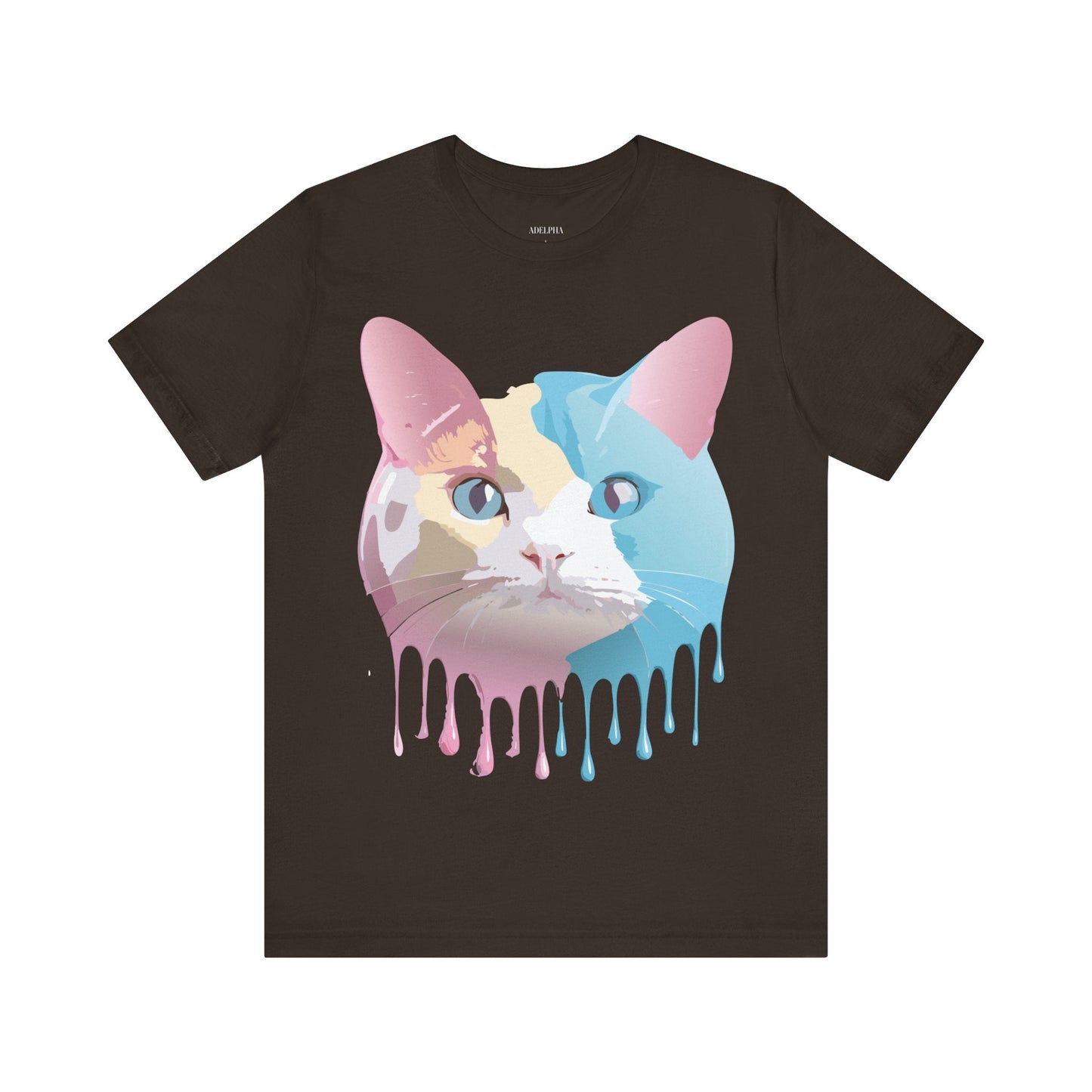 Cat Graphic Tee Unisex Short Sleeve Shirt With Vintage Adelpha Artwork