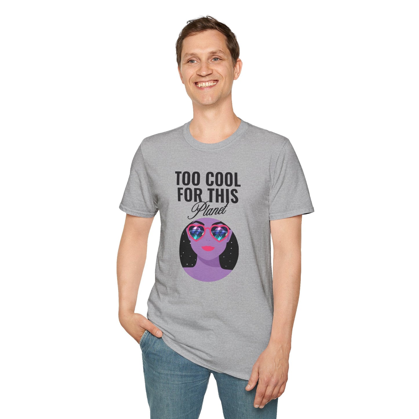Too Cool For This Planet TShirt  Retro Alien Sunglasses Graphic Tee