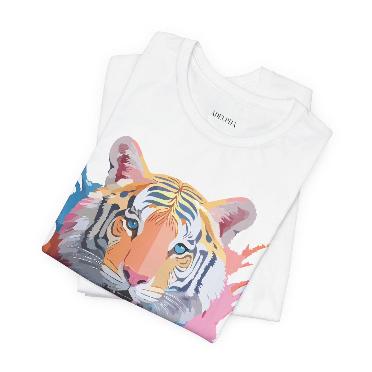 Tiger Graphic Unisex Cotton Bella+Canvas Tee with Art Animal Design e56