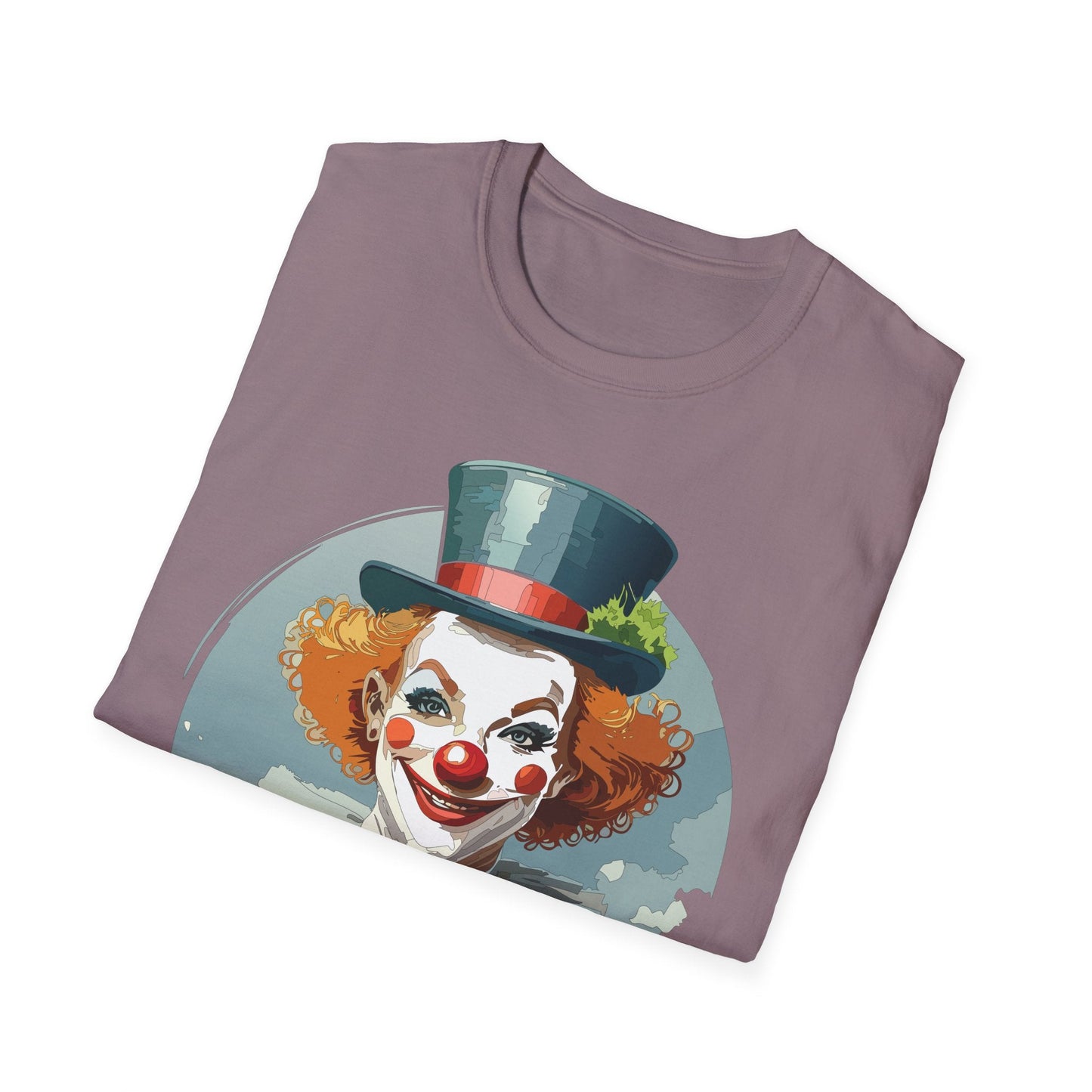 Unisex Clown Shirt Funny Man Circus Design Hundred Percent Ring Spun Cotton Gildan Softstyle Tee