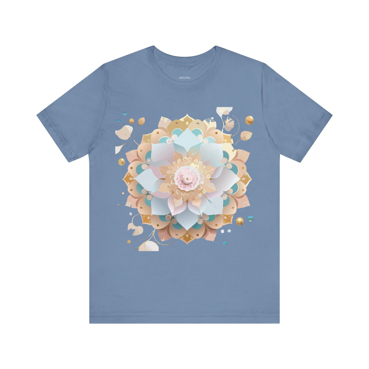 Mandala Graphic Unisex Cotton Bella+Canvas Tee with Floral Art Design n140