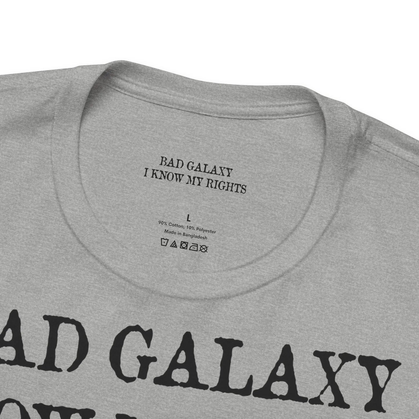 Red Stamp Tee Shirt Made In USA With 100 Percent Cotton Eco Inks From Bad Galaxy Official
