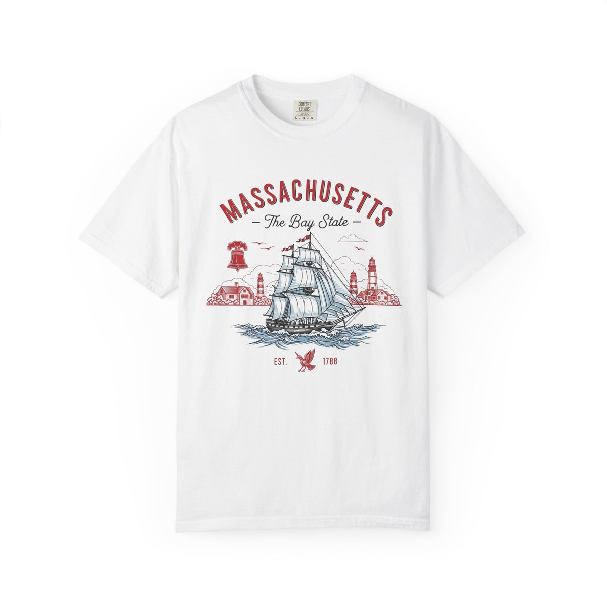 Massachusetts State Vintage Travel Tourist Graphic Tee Unisex 100 Cotton Comfort Colors T-Shirt