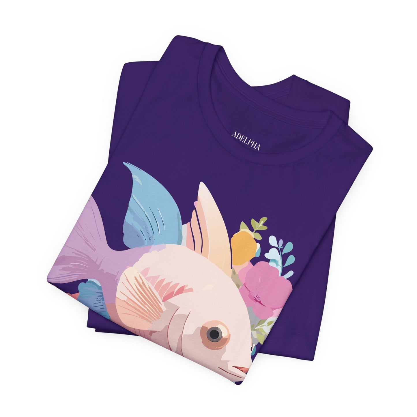 Adelpha Fish Graphic Tee Unisex Jersey Short Sleeve Vintage Art Design Tee Shirt Premium Quality