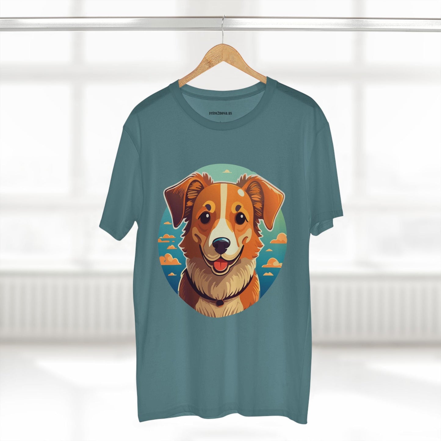 Unisex Animals Dog Shirt With Original Art Design Premium Cotton Tee By Retro2Nova Art Collection Soft Breathable Comfort