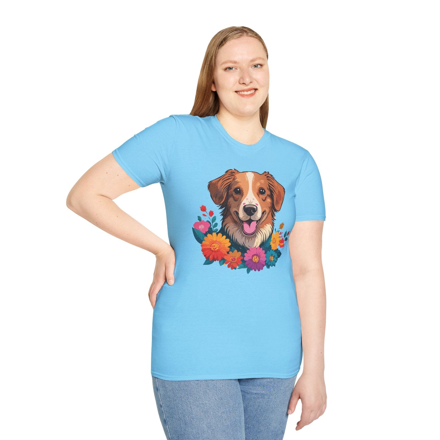 Dog Shirt Unisex Animal Tee Short Sleeve Gildan Softstyle 64000 Cotton Tee