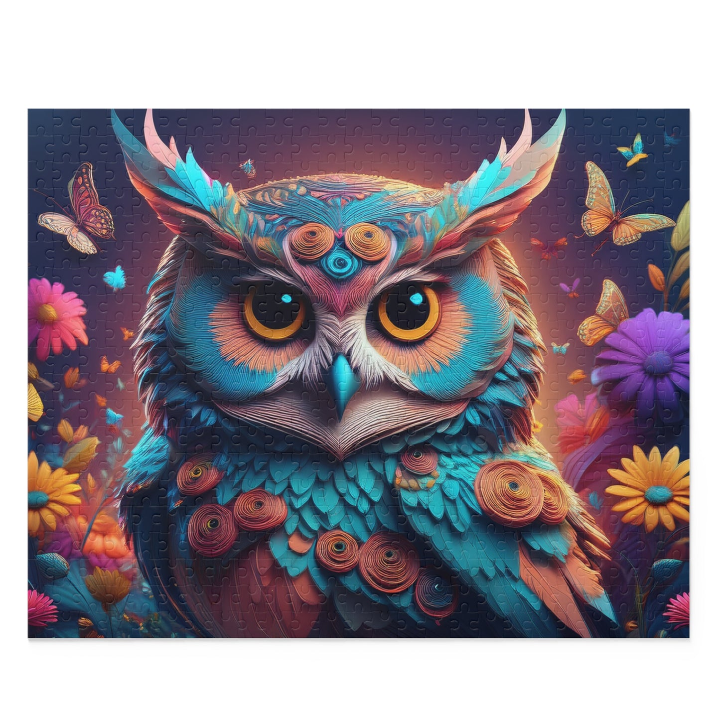 Puzzles-46 Kids Owl Puzzle 500-Piece | Floral Owl Puzzle 500-Piece, Birds Kids Puzzles Size: 16" x 20",  Ages 9+