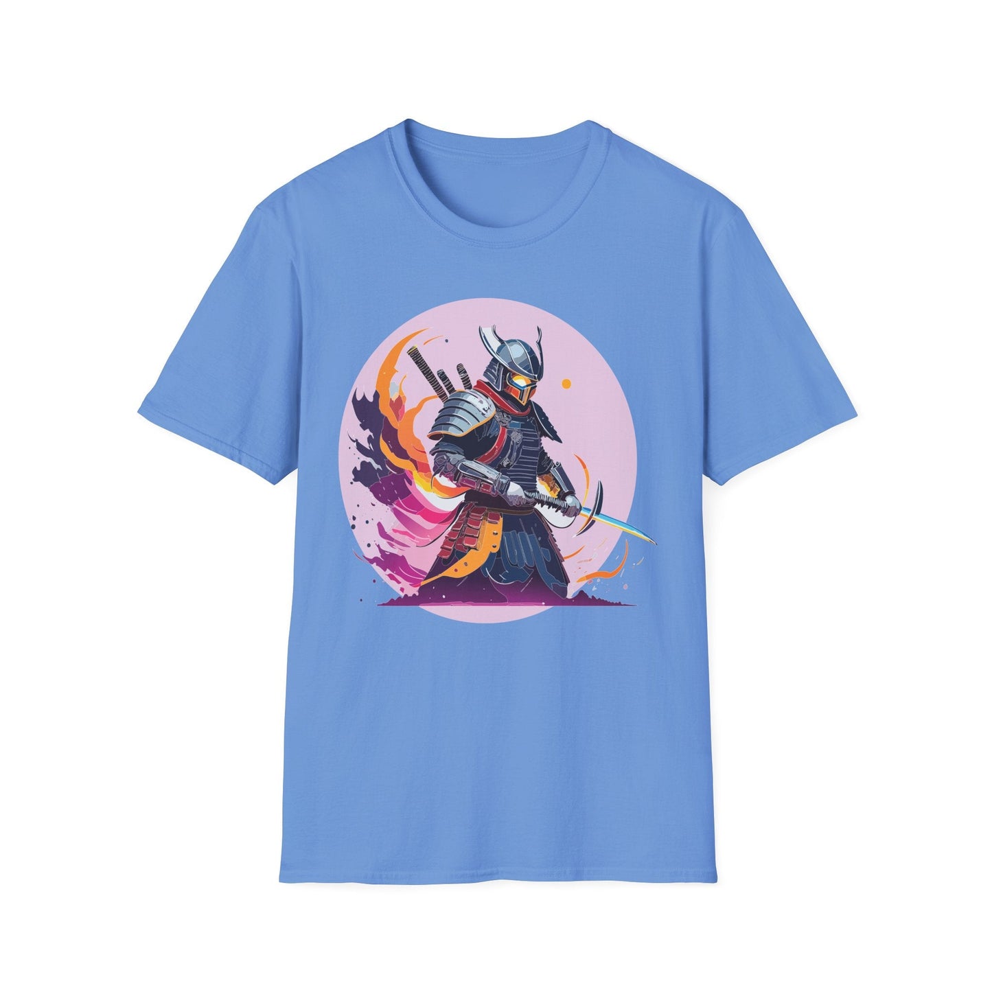 Samurai Shirt Unisex Short Sleeve Tee With Samurai Print Softstyle Gildan 64000 Ring Spun Cotton