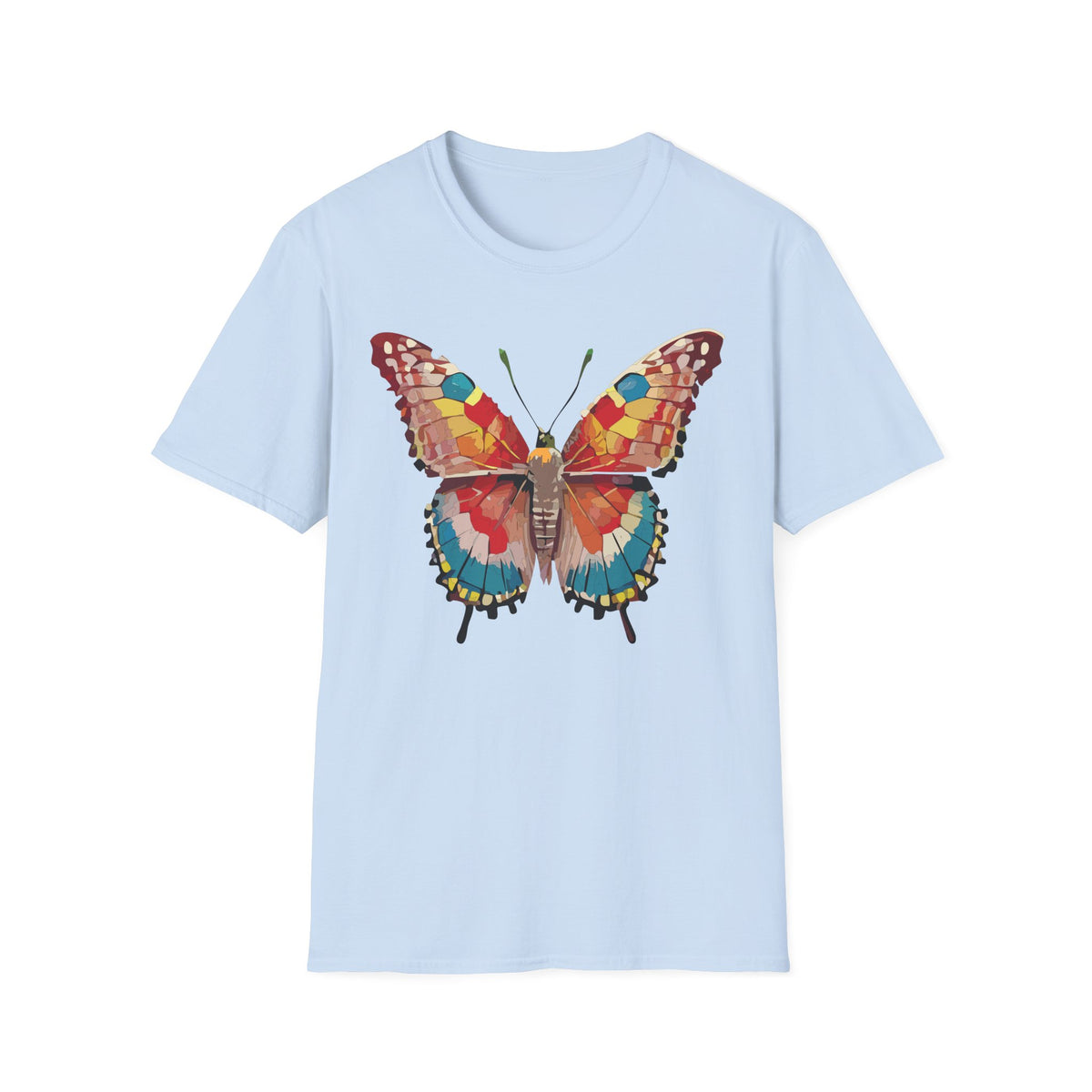 Colorful Butterfly T-Shirt – Nature Lover Gift Graphic Tee Unisex 100 Cotton Gildan T-Shirt