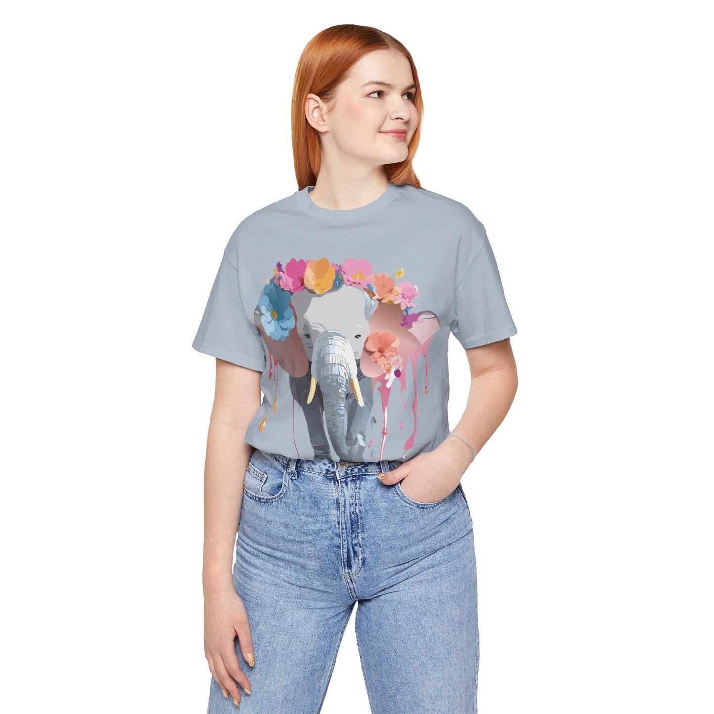 Adelpha Elephant Graphic Tee Unisex Short Sleeve Jersey Shirt With Vintage Artwork