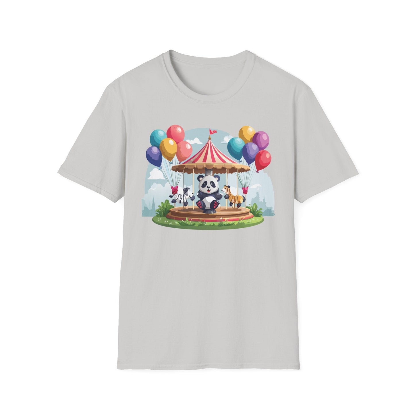 Unisex Panda Shirt Panda Tee Animal Print T Shirt Softstyle 64000 Gildan 100 Percent Ring Spun Cotton