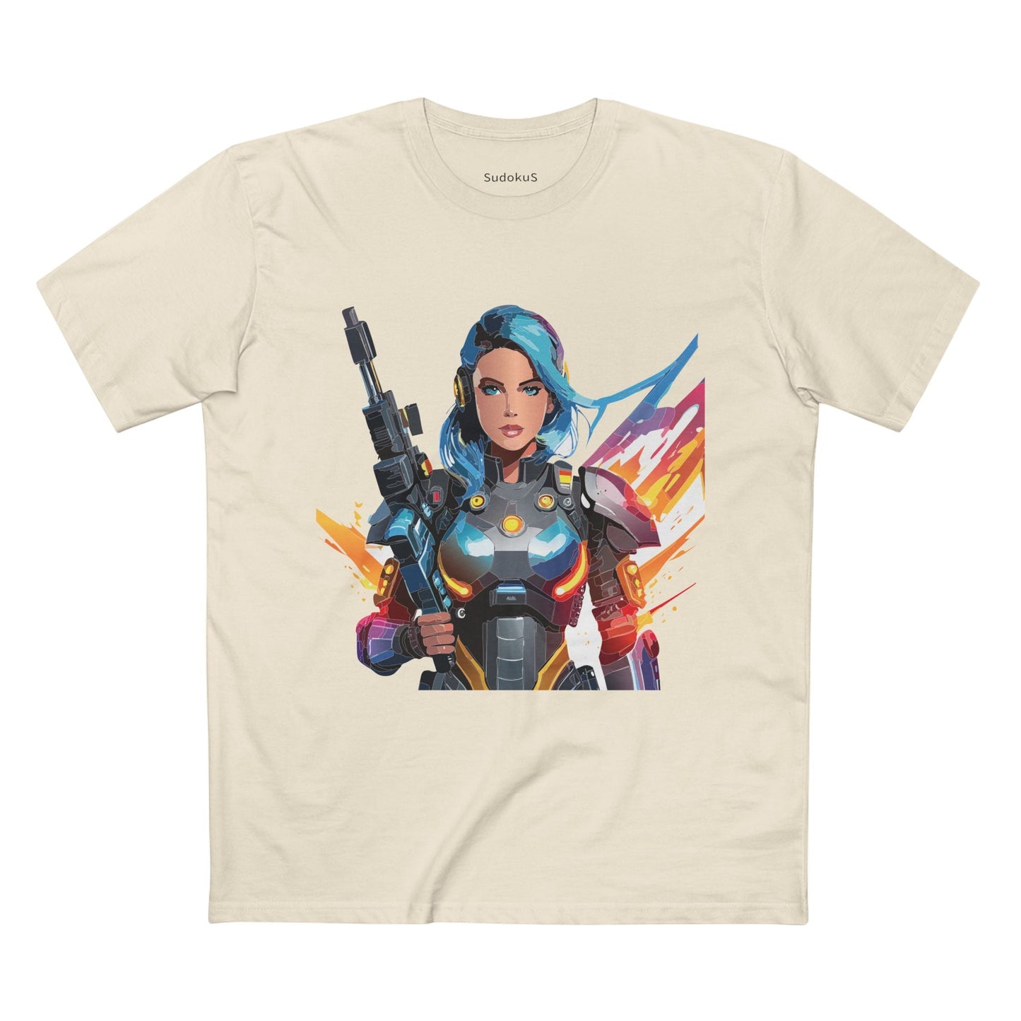 Army-woman Graphic Unisex 100 Cotton Staple Tee 7