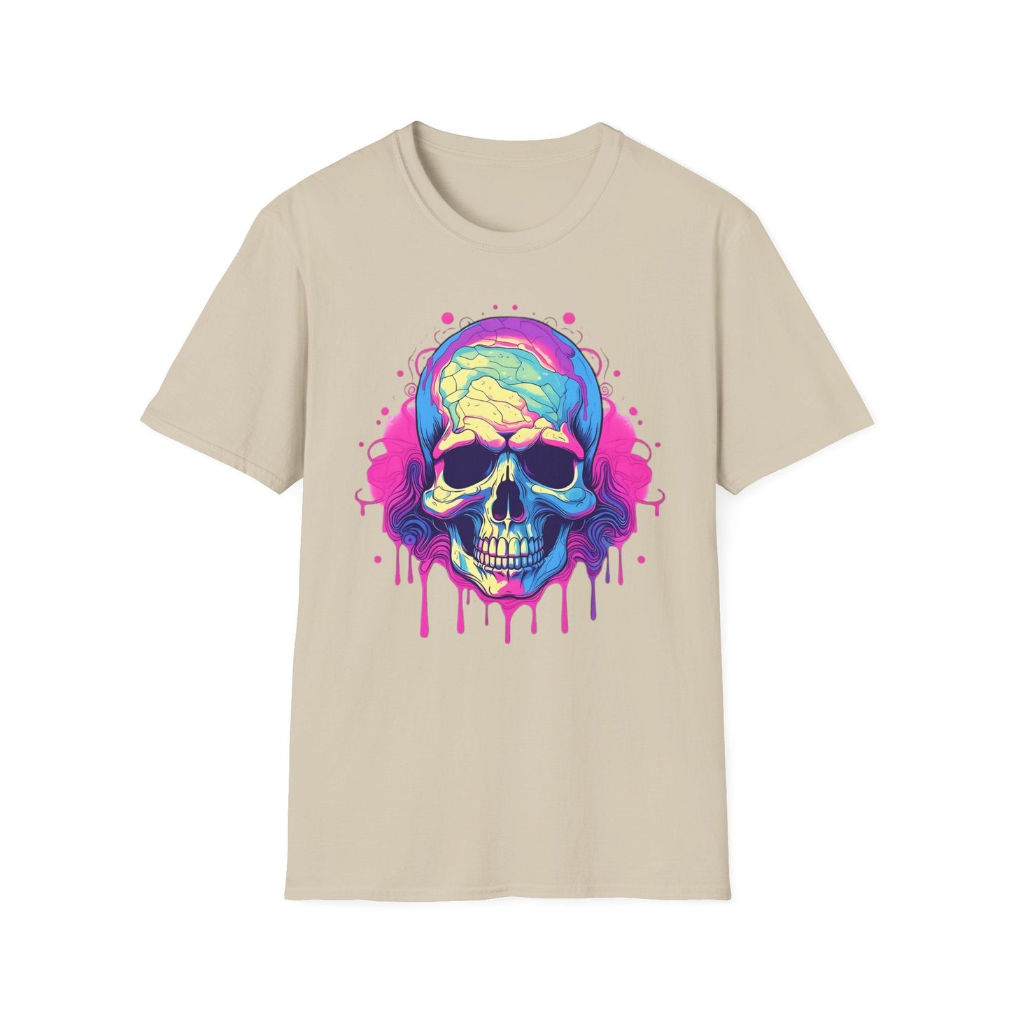 Skull Tee Shirt Unisex Skeleton Design Gildan Softstyle 64000 Ring Spun Cotton Tee