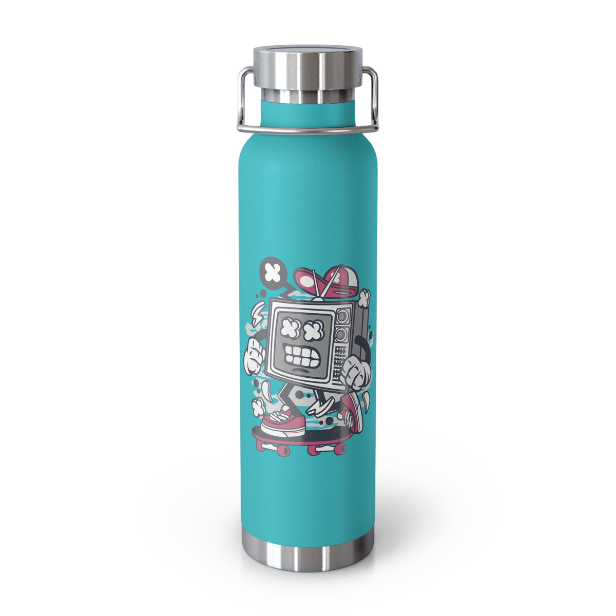 22oz Copper Insulated Water Bottle with Cartoon Design - CV41