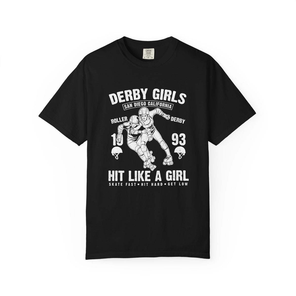 Derby-Girls Roller San Diego California Unisex Comfort Colors Garment-Dyed Heavyweight 100 Cotton Art Design T-Shirt w92