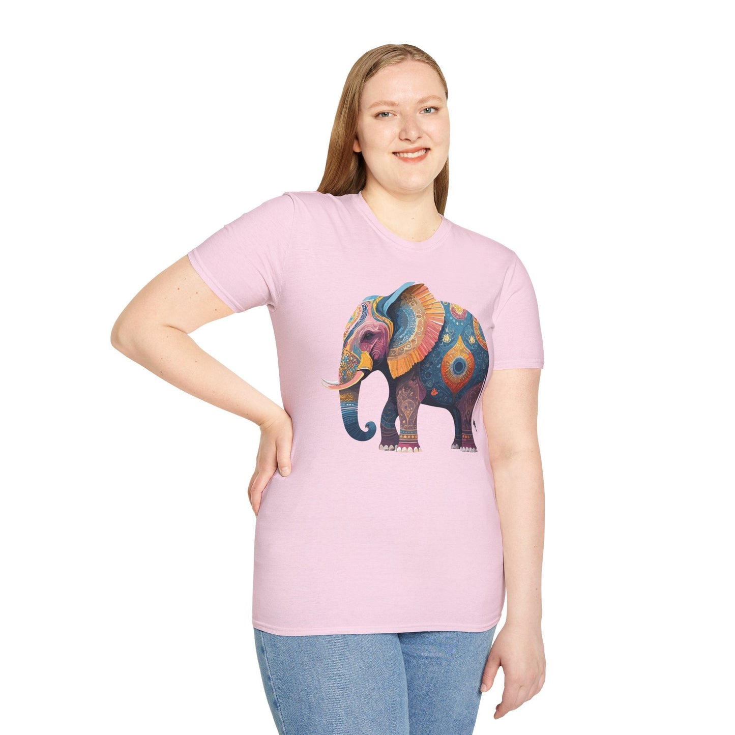 Elephant T Shirt Unisex Gildan Softstyle 64000 Tee With Animal Elephant Graphic Artwork