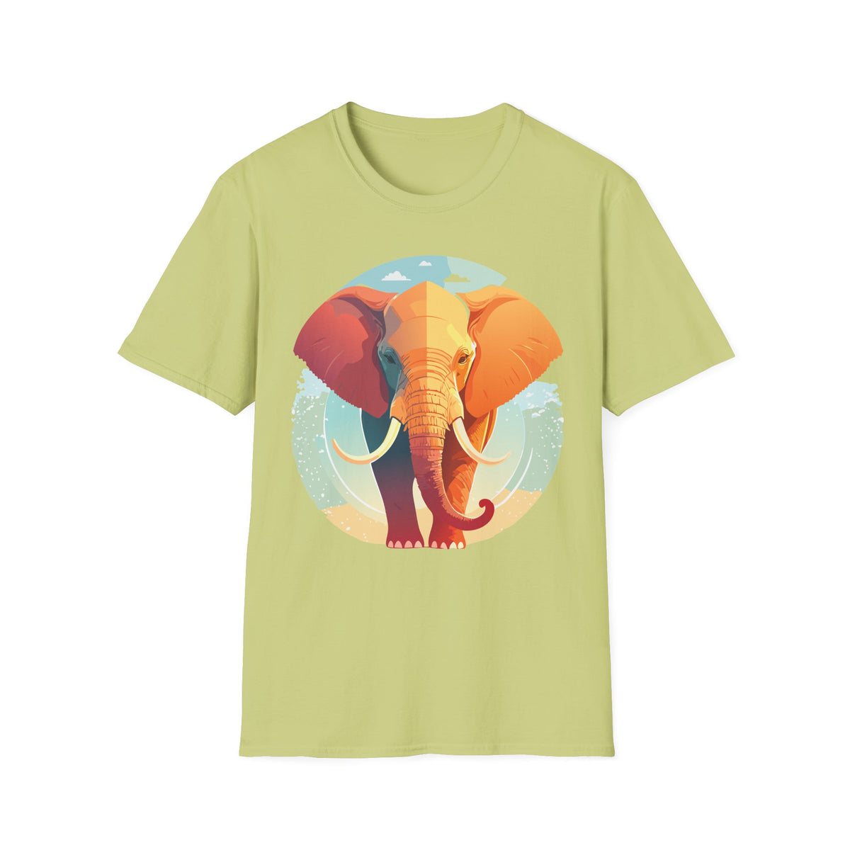Colorful Elephant Illustration T-Shirt | Vibrant Safari Animal Tee