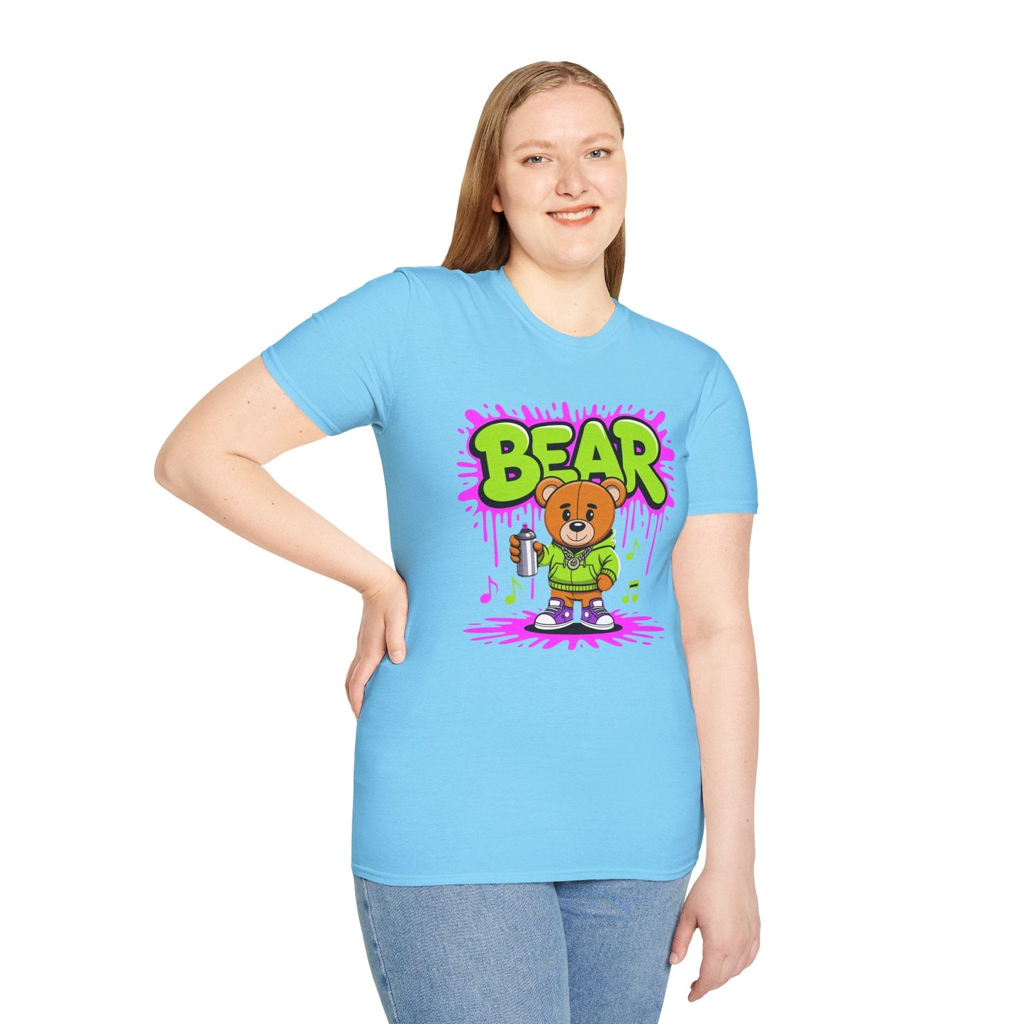 Unisex Cartoon T Shirt With Funny Animals Print Gildan Softstyle 64000 Tee Comfortable Everyday Wear