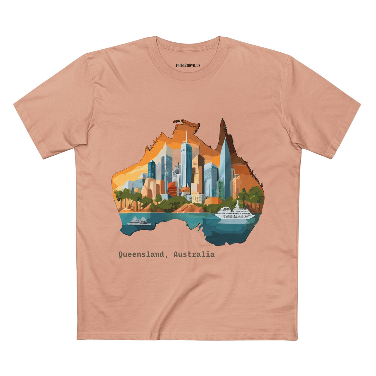Queensland Australia skyline Tee | Australia map cityscape shirt