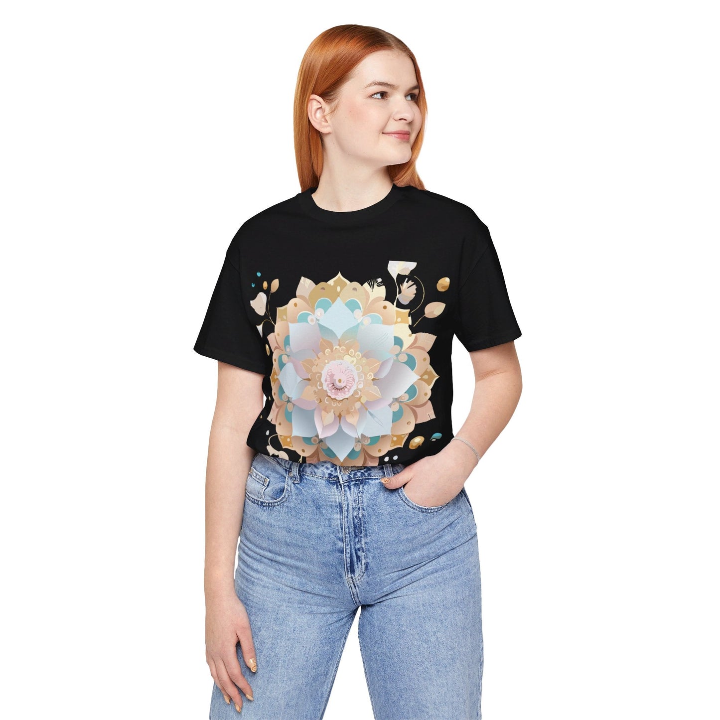Mandala Graphic Tee Unisex Jersey Short Sleeve Featuring Vintage Inspired Adelpha Artwork