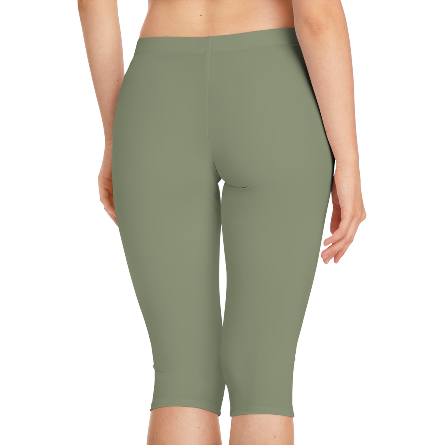 Green Color Capri Leggings, Green Capri Leggings 2