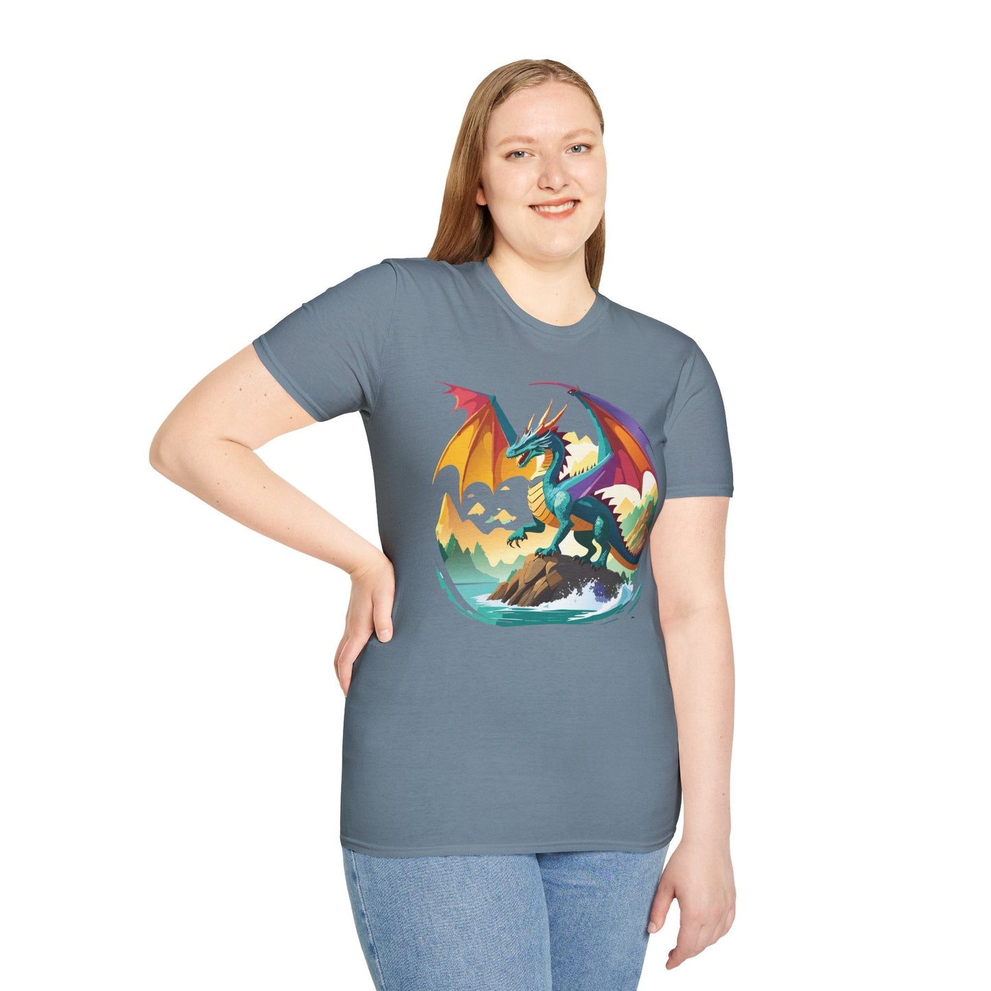 Dragon T Shirt Unisex Dragon Shirt Animal Design Softstyle Tee 100 Percent Cotton