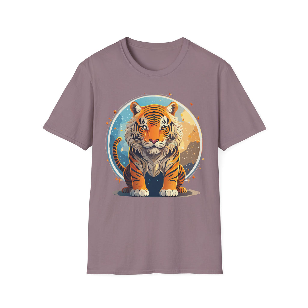 Vintage Tiger Illustration T-Shirt | Retro Sunset Tiger Print