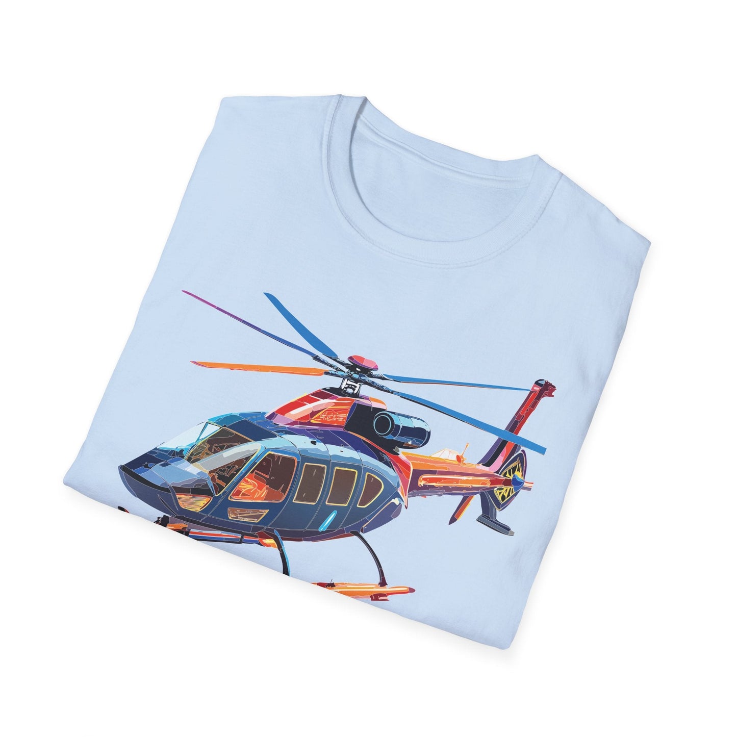 Chopper Helicopter Graphic T Shirt Unisex Softstyle Cotton Short Sleeve Artwork Design