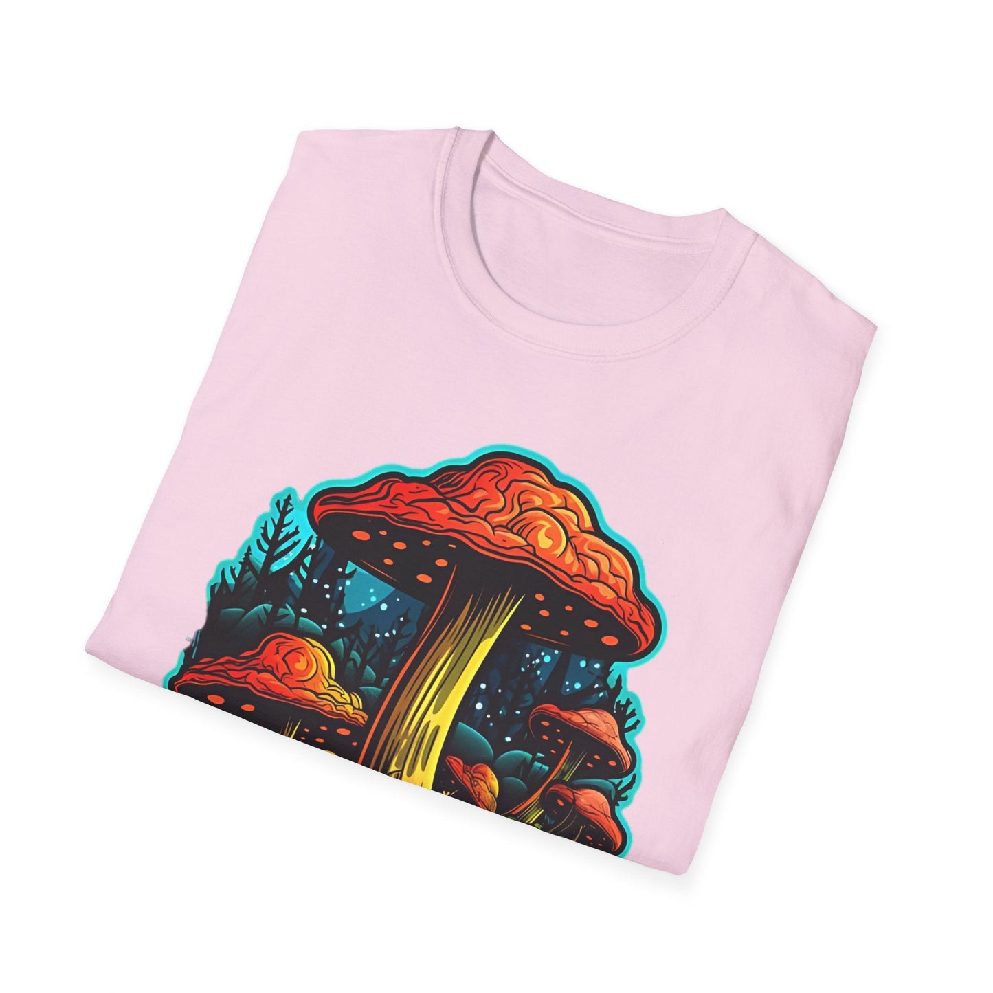 Mashroom Tee Shirt Unisex Softstyle 64000 With Funny Mashroom Fungus Graphic Design