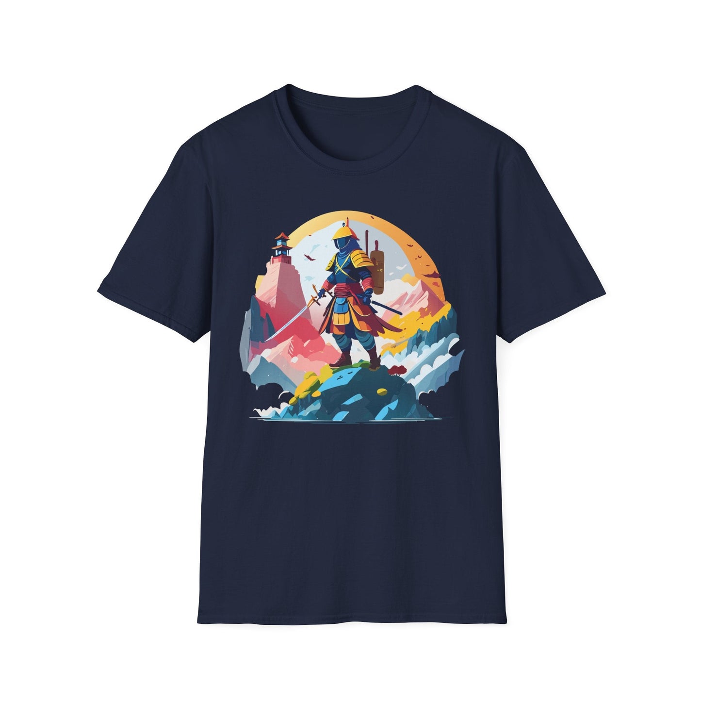 Samurai Unisex T Shirt Softstyle 64000 Short Sleeve Tee 100 Percent Cotton Breathable Comfort Fit