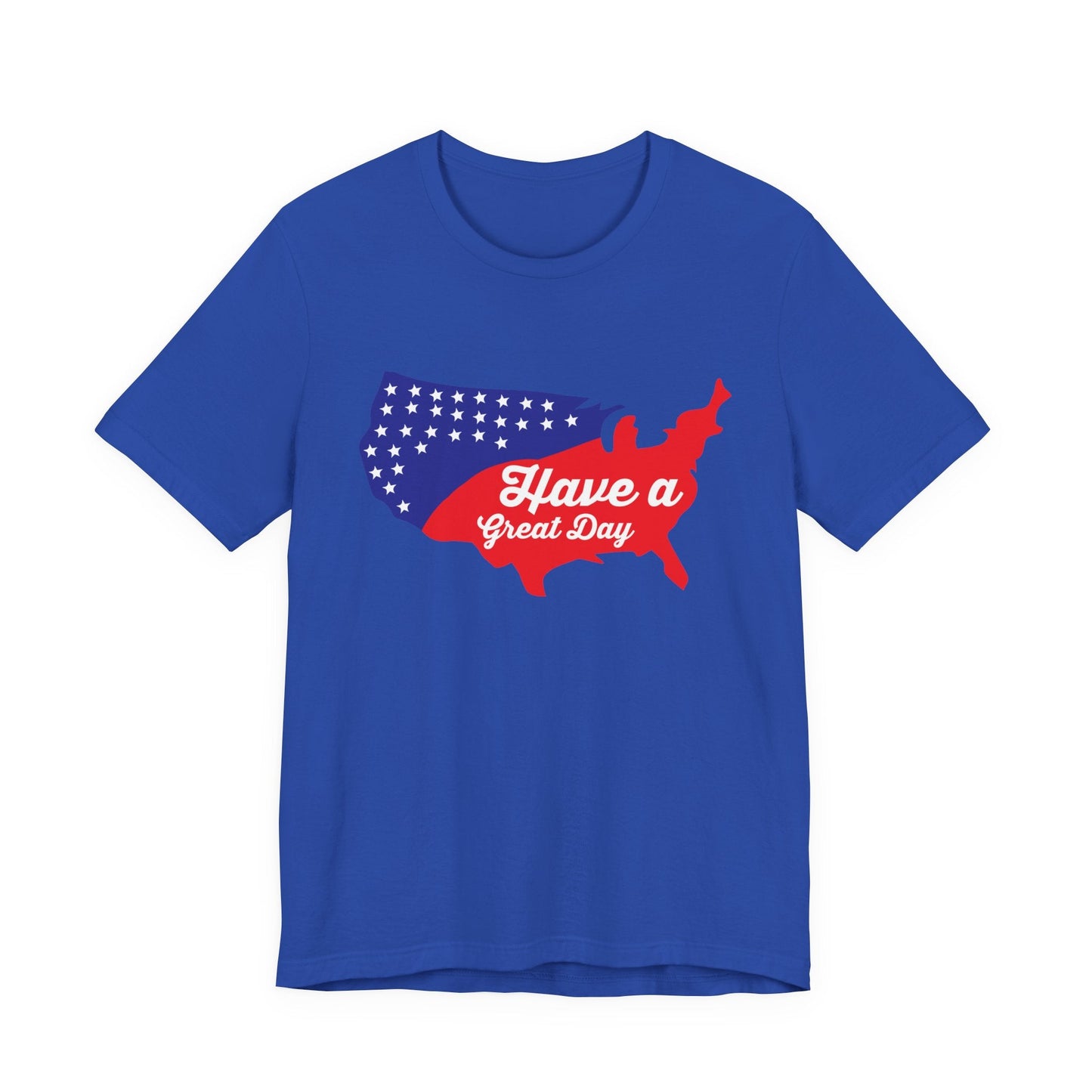 USA Map Patriotic Graphic Unisex Cotton T-Shirt 021