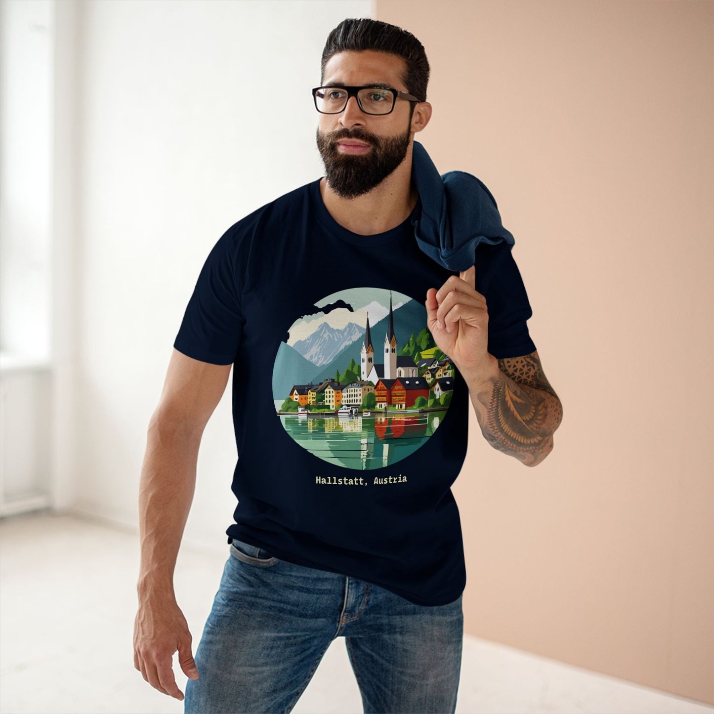 Retro2Nova Unisex Travel Shirt Austria Art Design Original Art Collection Premium Cotton Tee TT 12