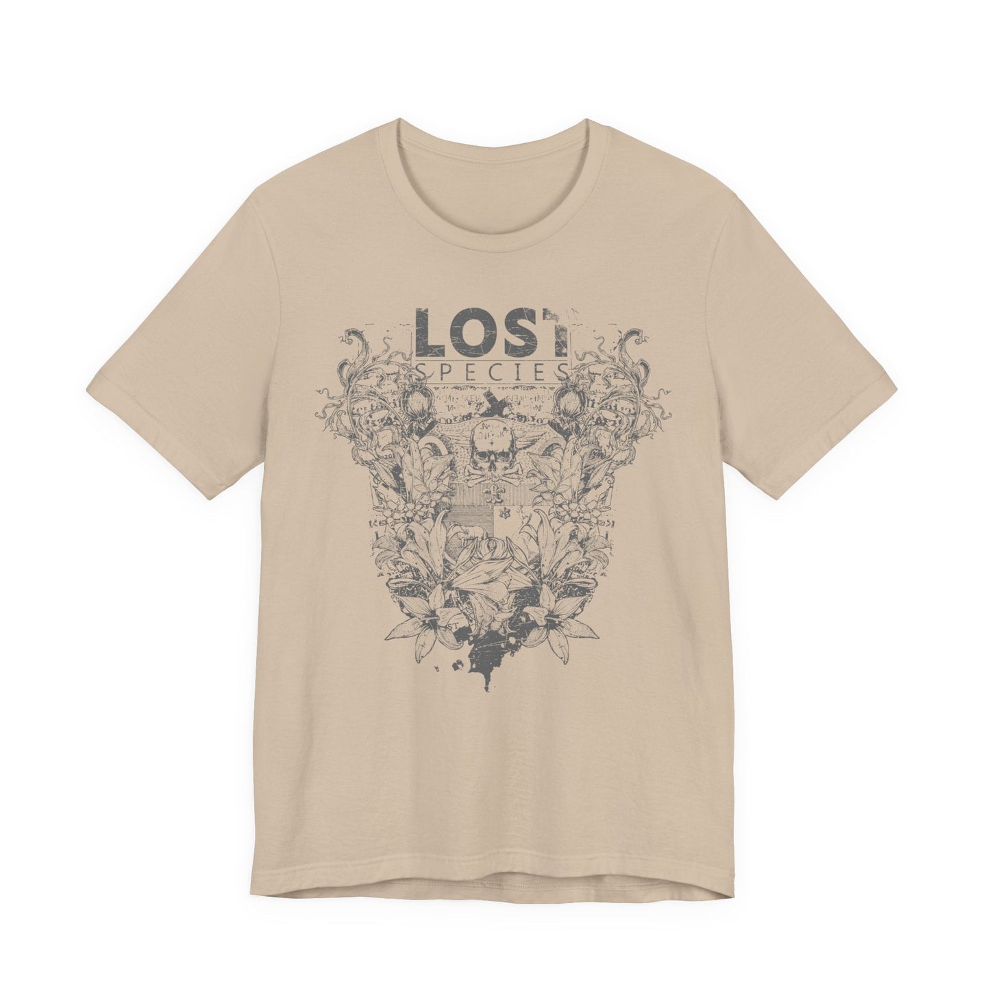 Lost Species Tee Floral Wildlife Illustration Rock Band T-Shirt A-7