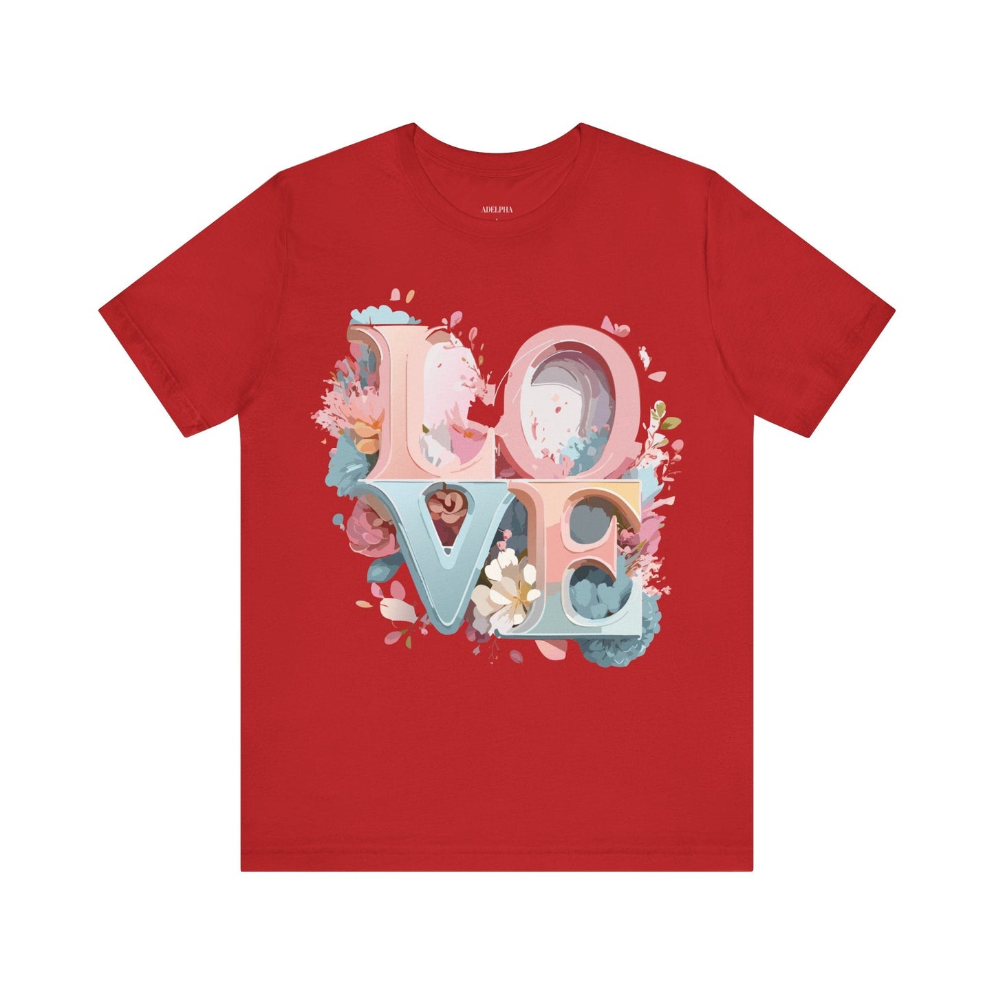 Valentine Day Graphic Unisex 100 Cotton Vintage Artwork with Love and Flower Design Tee 46