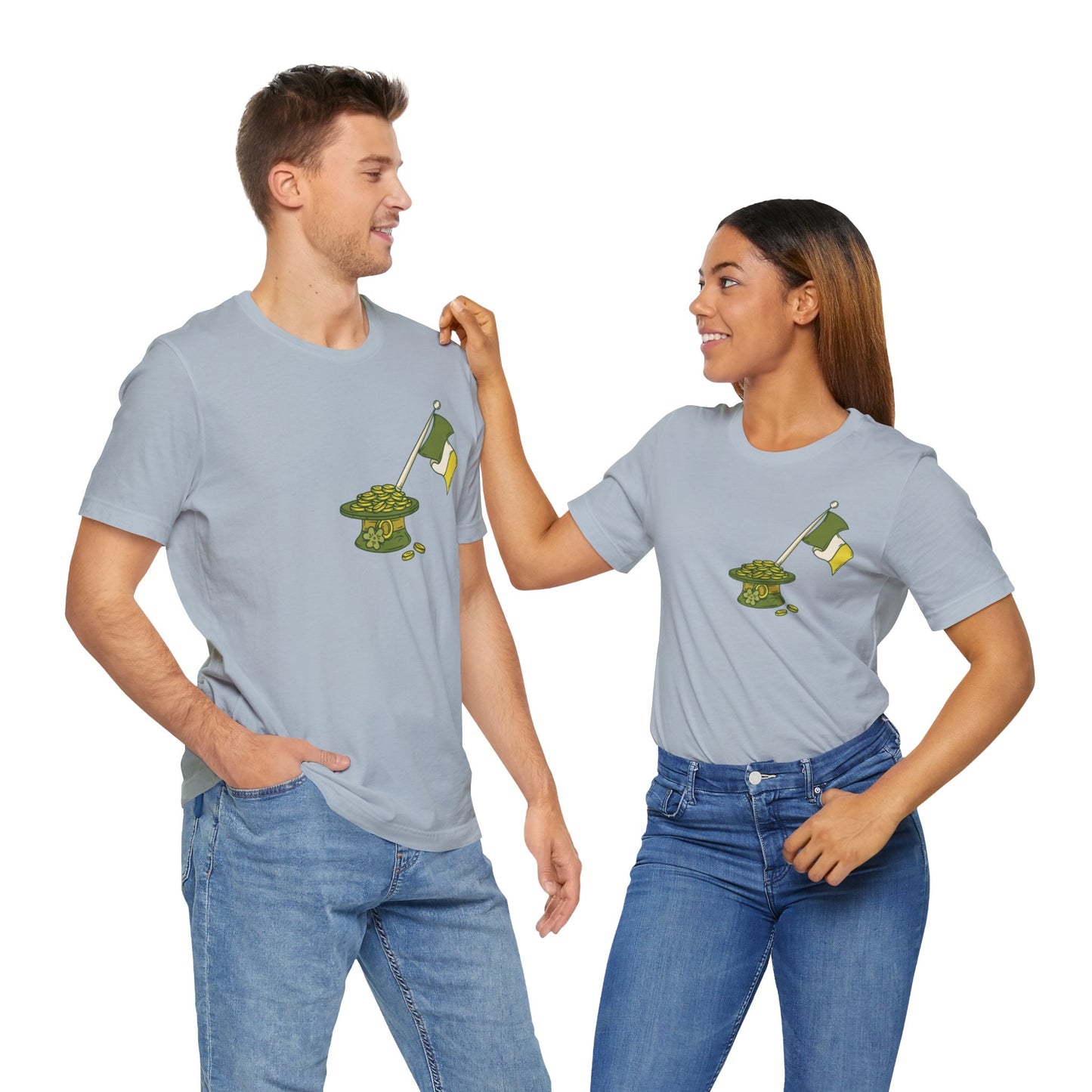 Camiseta unisex de algodón con estampados de la suerte