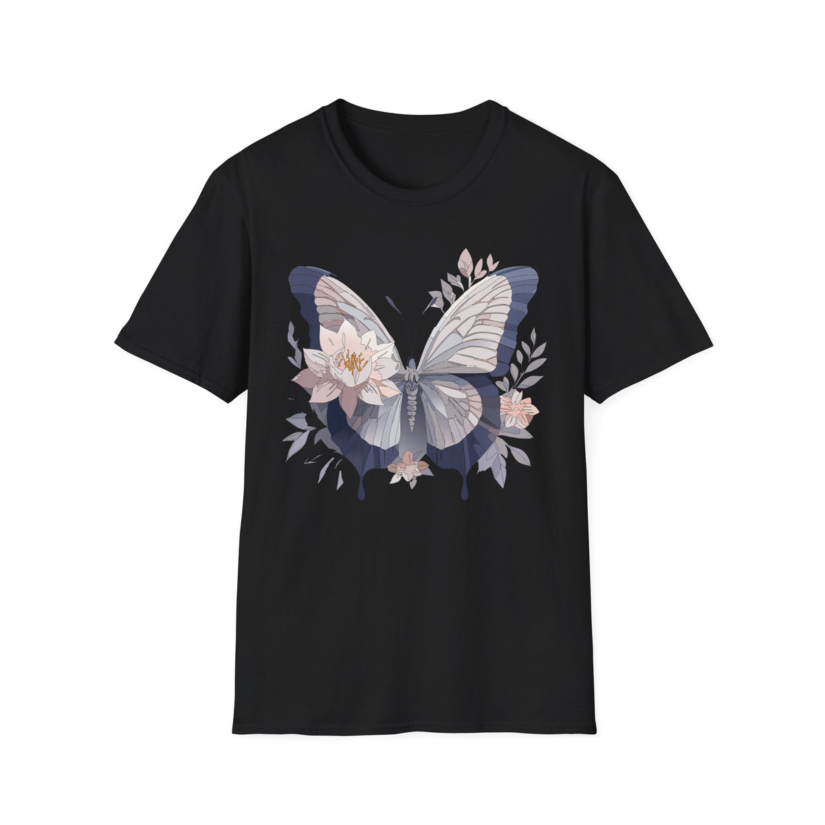 Floral Butterfly Flower Wings Graphic Design Unisex 100 Cotton Gildan T-Shirt